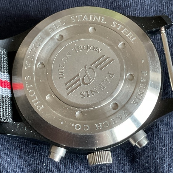 Handsome 42mm Parnis Pilots Quartz Chronograph w Date Matching NATO Strap - Picture 9 of 11